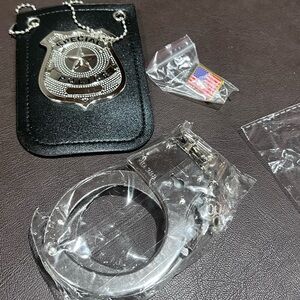 Police Badge and Handcuff Set for costume
